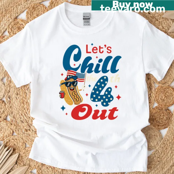 Patriotic hot dog cartoon T-shirt