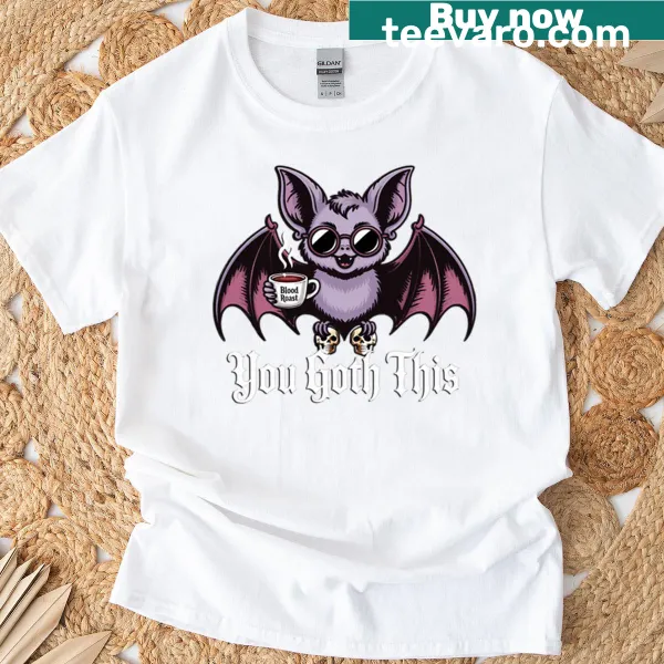 Cute cartoon vampire bat graphic t-shirt