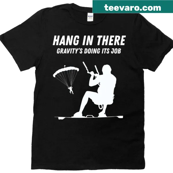 Skydiver graphic with 'Hang In There' text