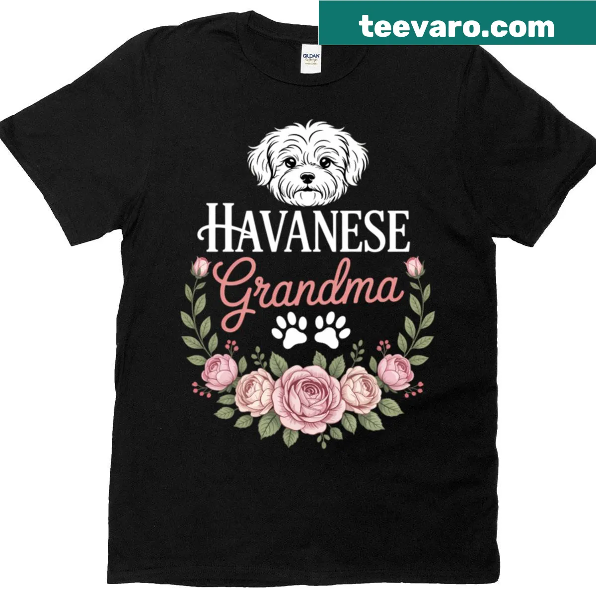Havanese dog graphic for grandma — on a men's t-shirt