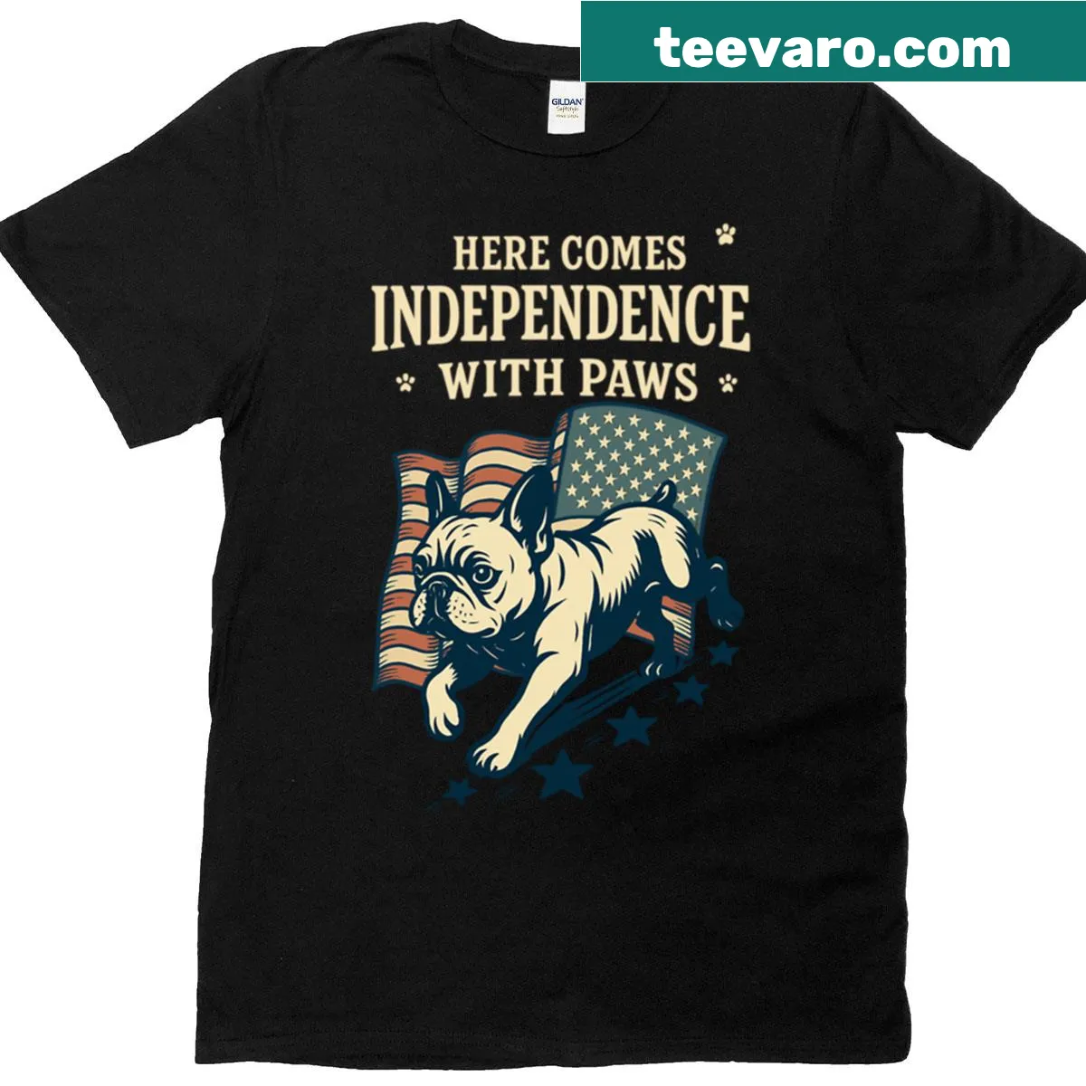 Illustration of a French Bulldog on a t-shirt — on a men's t-shirt