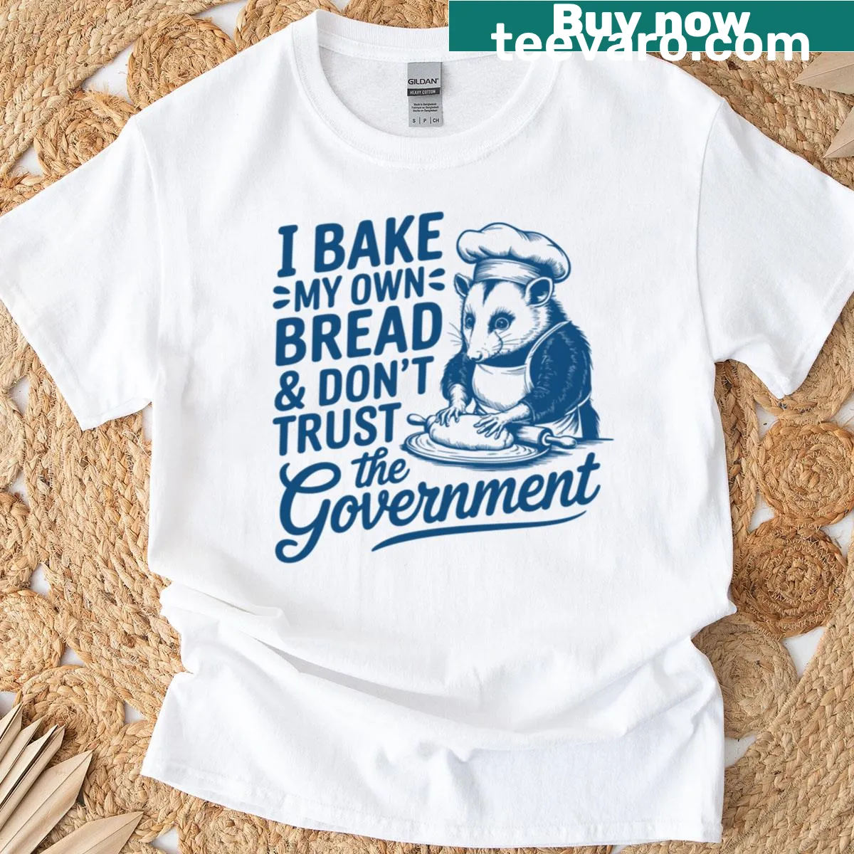 Funny anti-establishment baking t-shirt with a witty quote — on a men's t-shirt