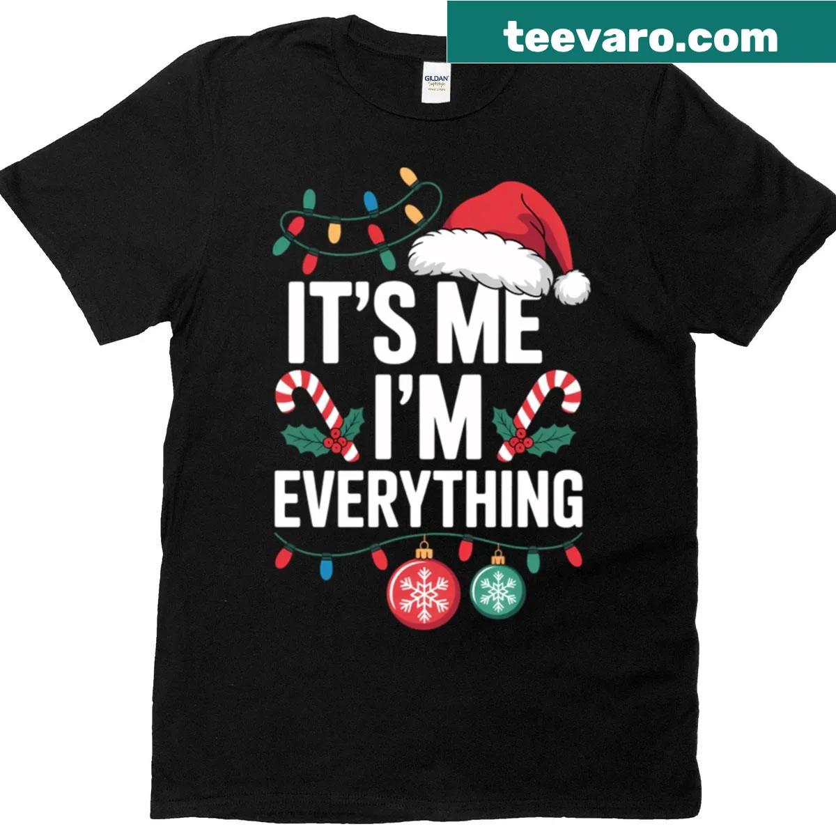 Funny Christmas T-shirt with cheerful holiday message — on a men's t-shirt