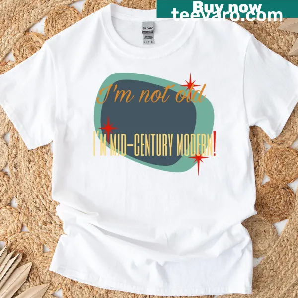 Minimalist T-shirt featuring a clever mid-century modern phrase