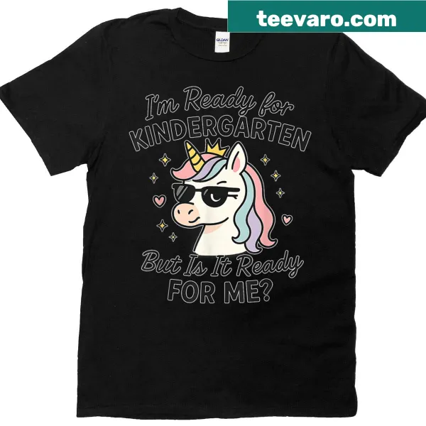 Cute unicorn first day of school t-shirt for kindergarten kids