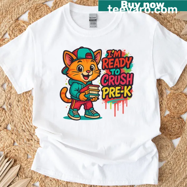 Oversized t-shirt with Im Ready To Crush Pre-k text
