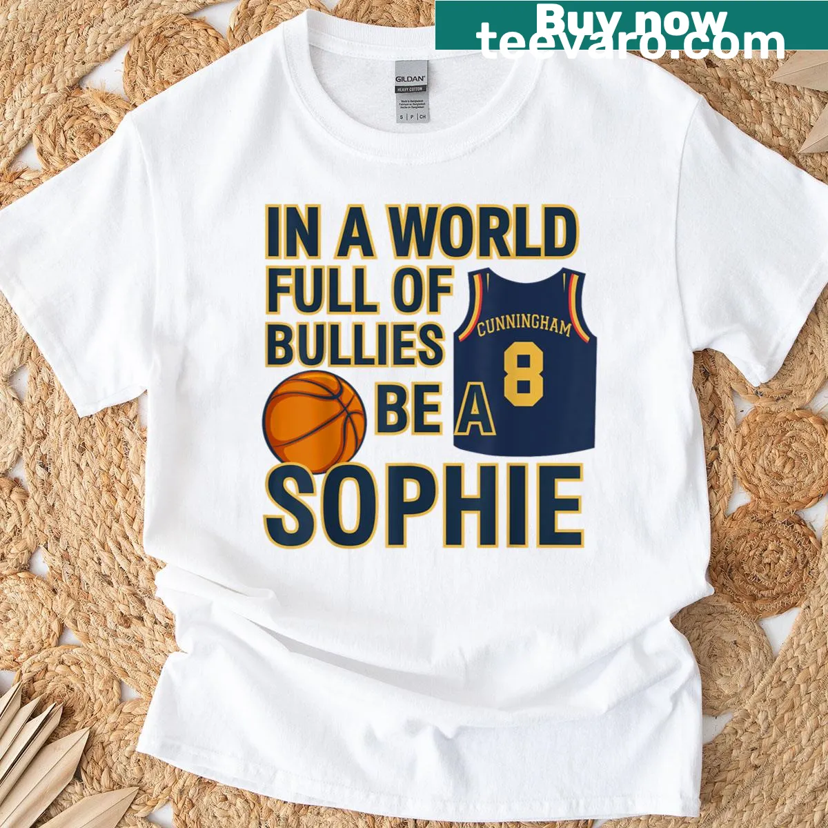 Inspirational T-shirt with the quote 'In A World Full Of Bullies Be A Sophie' — on a men's t-shirt