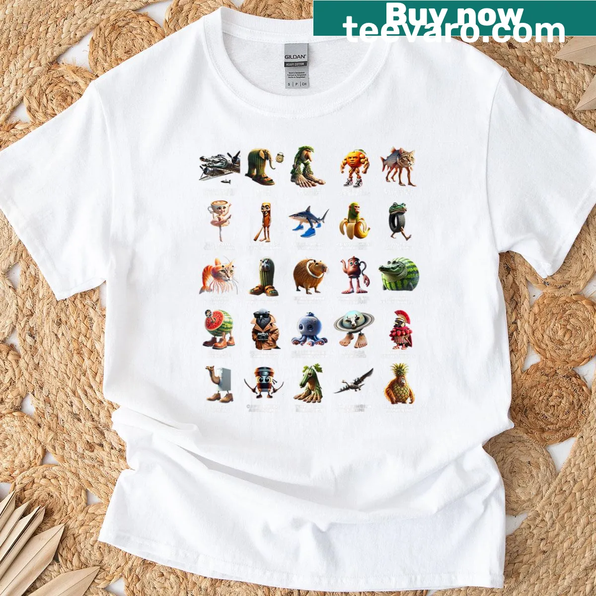 AI-generated animal graphic t-shirt for Gen Z — on a men's t-shirt