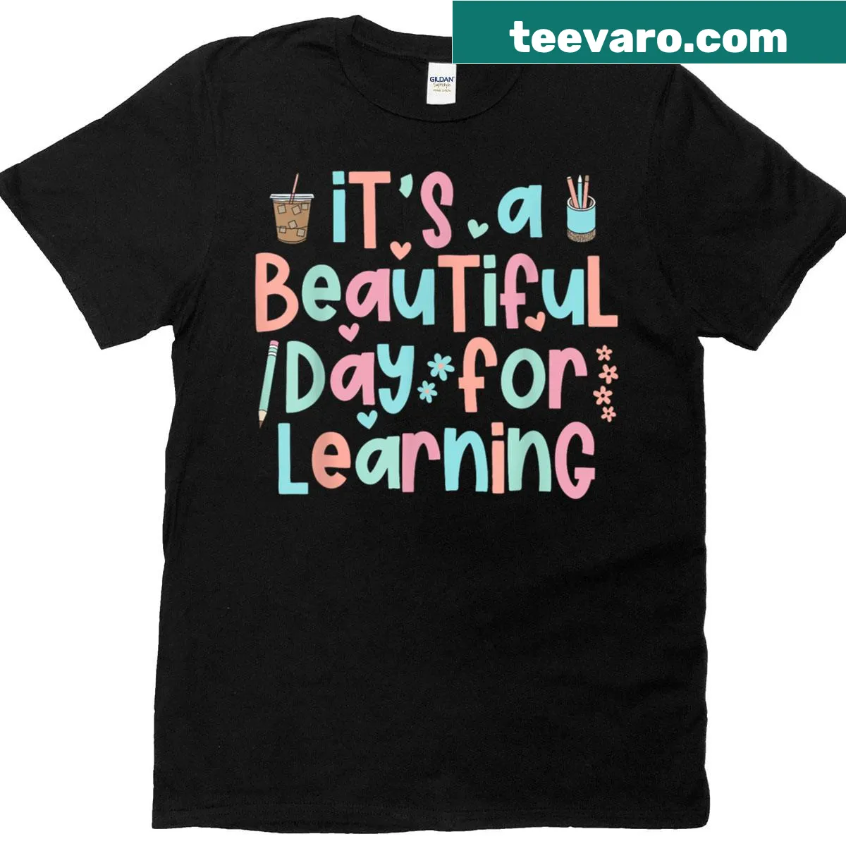 Vintage-style teacher t-shirt with retro learning phrase — on a men's t-shirt