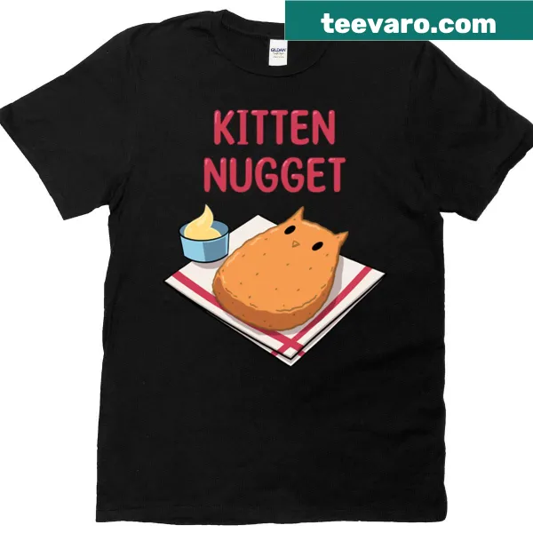 Oversized T-shirt featuring playful cartoon kittens in nugget style