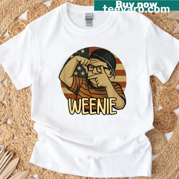 Funny baseball-themed t-shirt featuring L7 Weenie design