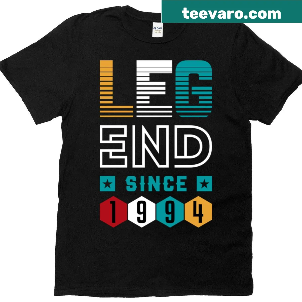 Retro T-shirt design saying 'Legend Since 1994' for birthdays — on a men's t-shirt