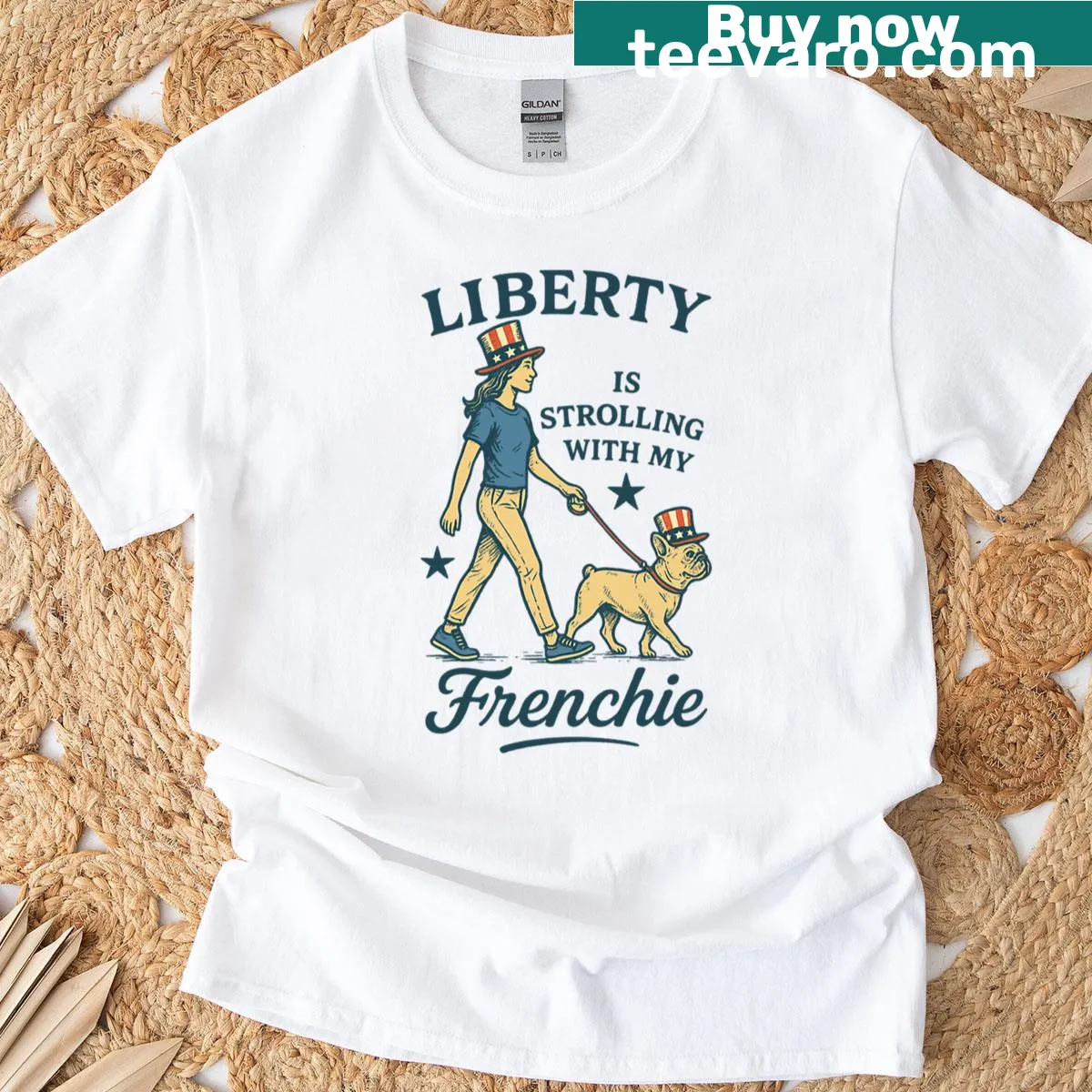 T-shirt featuring a French Bulldog design for dog lovers — on a men's t-shirt
