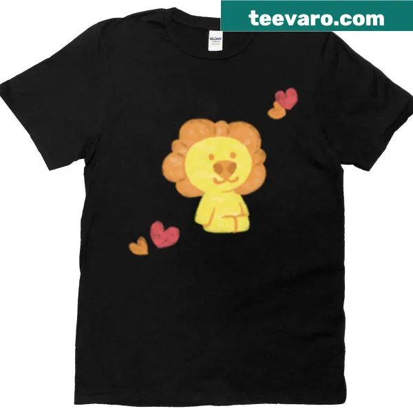 Seamless lion pattern graphic on a T-shirt