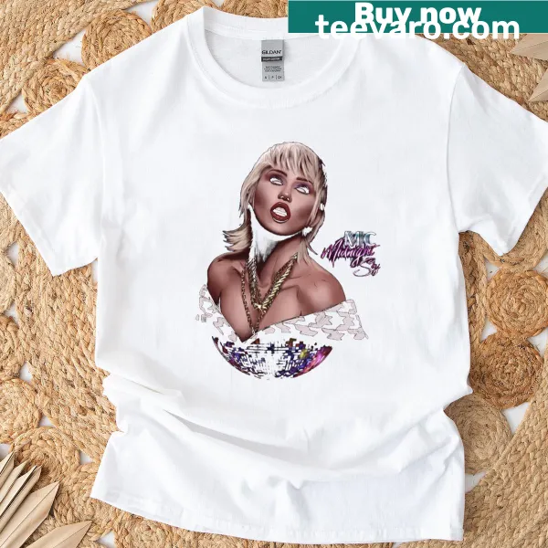 Artistic design inspired by Miley Cyrus for a music-themed tee