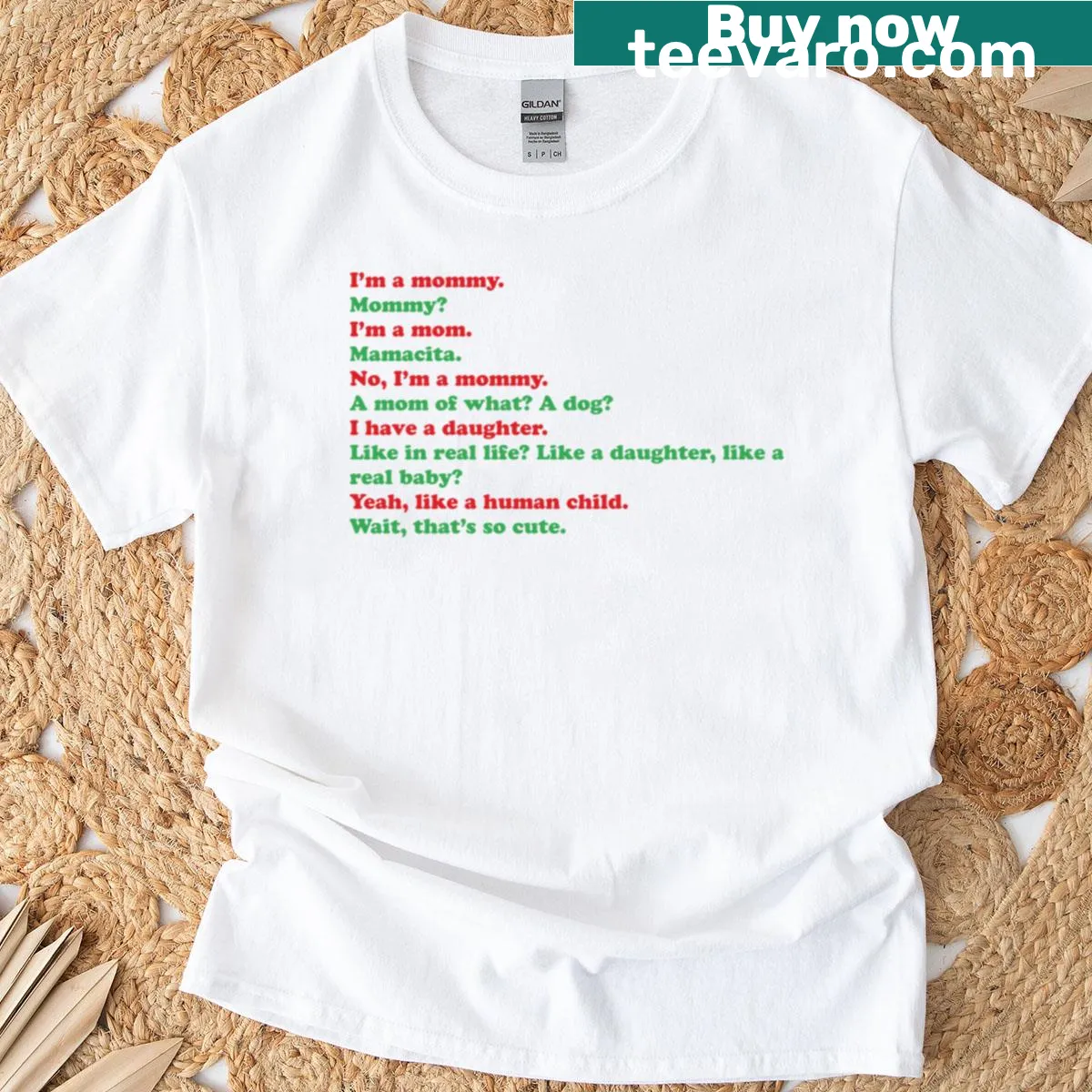 Dog mom themed t-shirt with whimsical text and illustration — on a men's t-shirt