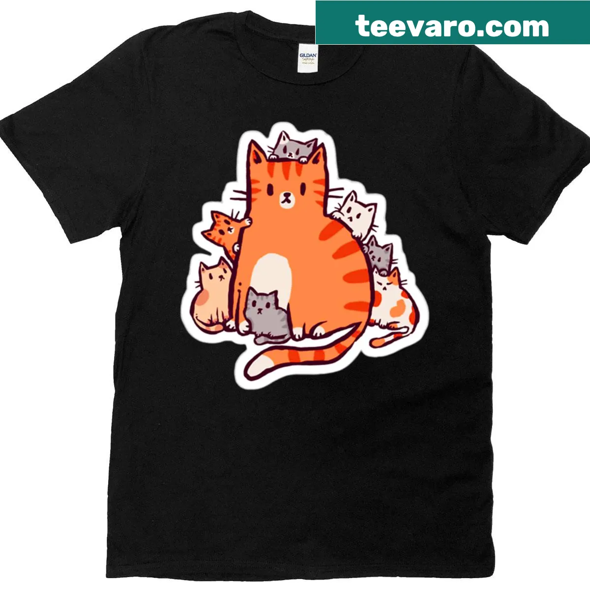 T-shirt with the phrase 'Mother Of Kittens' in warm typography — on a men's t-shirt