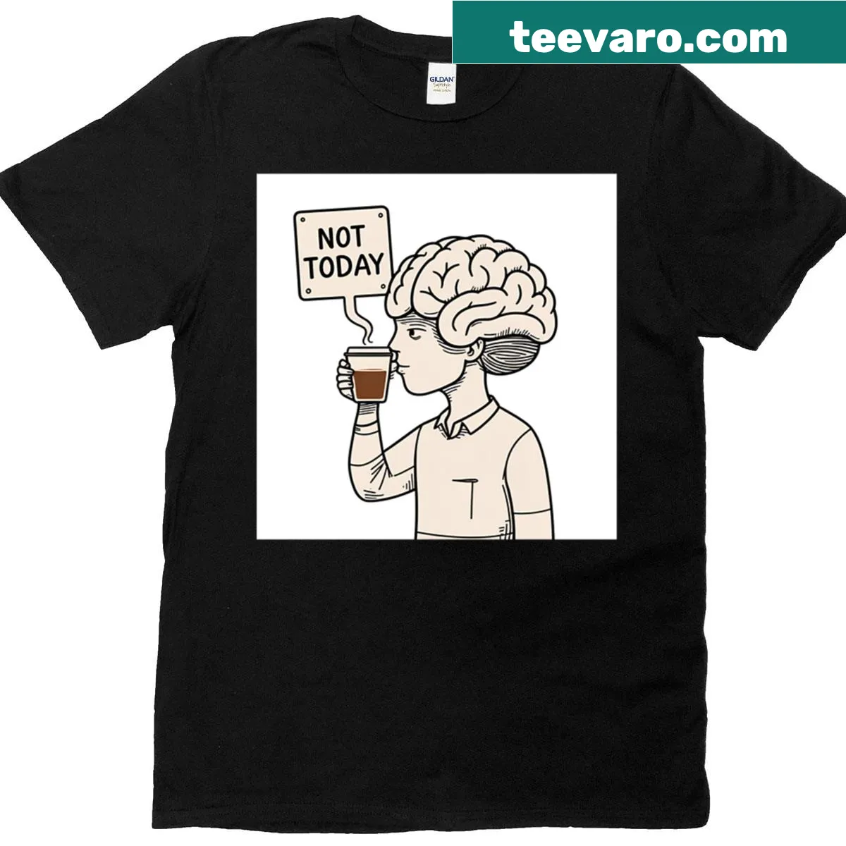 Bold T-shirt with 'Not Today' text — on a men's t-shirt