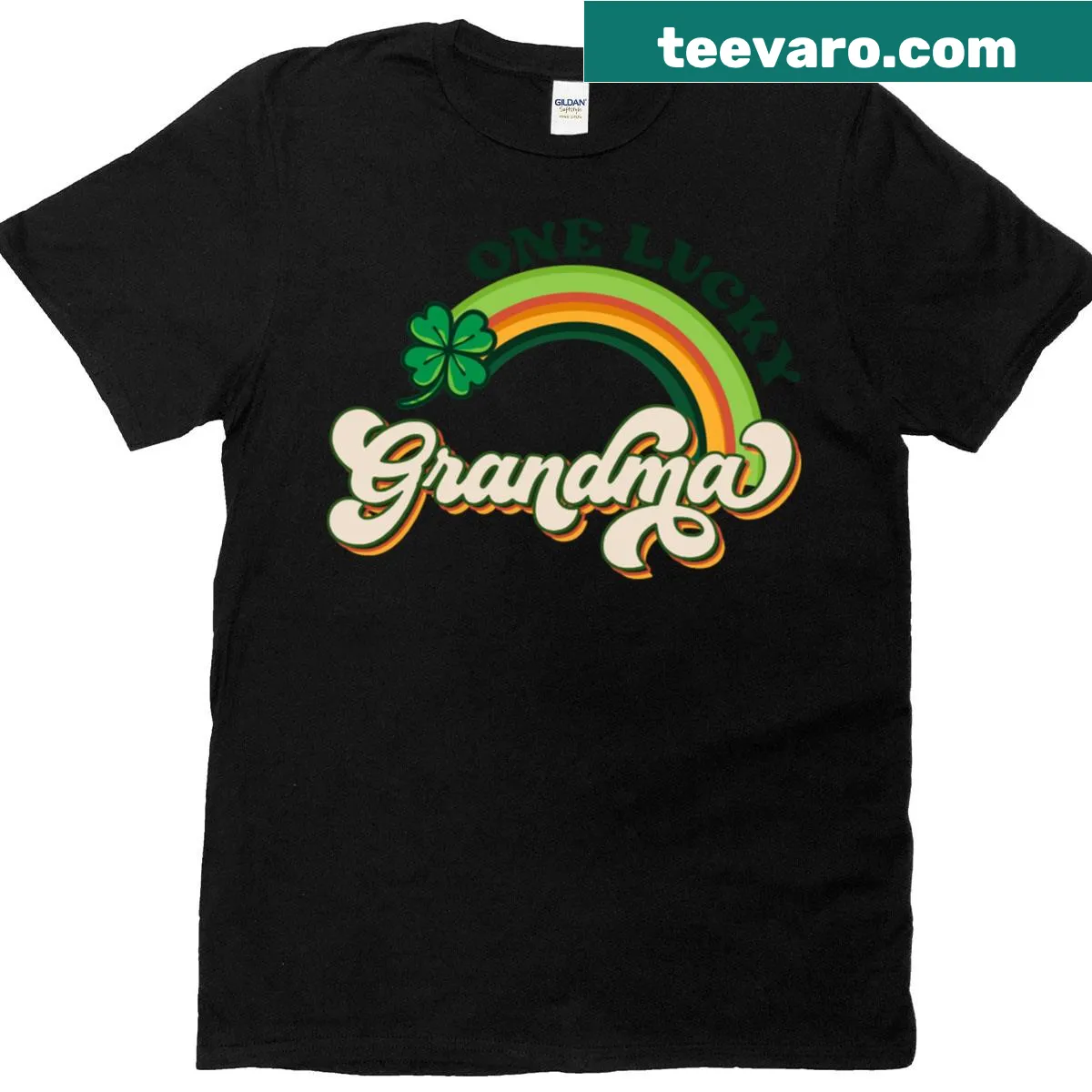 Cute St. Patrick's Day T-shirt for grandmas with shamrocks — on a men's t-shirt