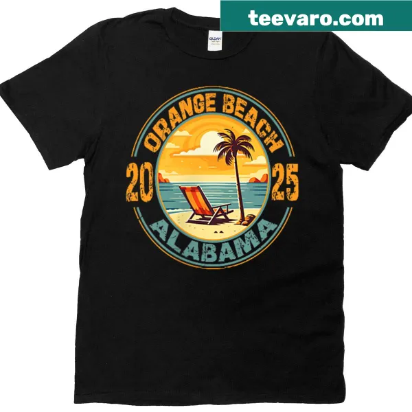 Matching family vacation t-shirt with text Orange Beach Alabama Family Vacation 2025