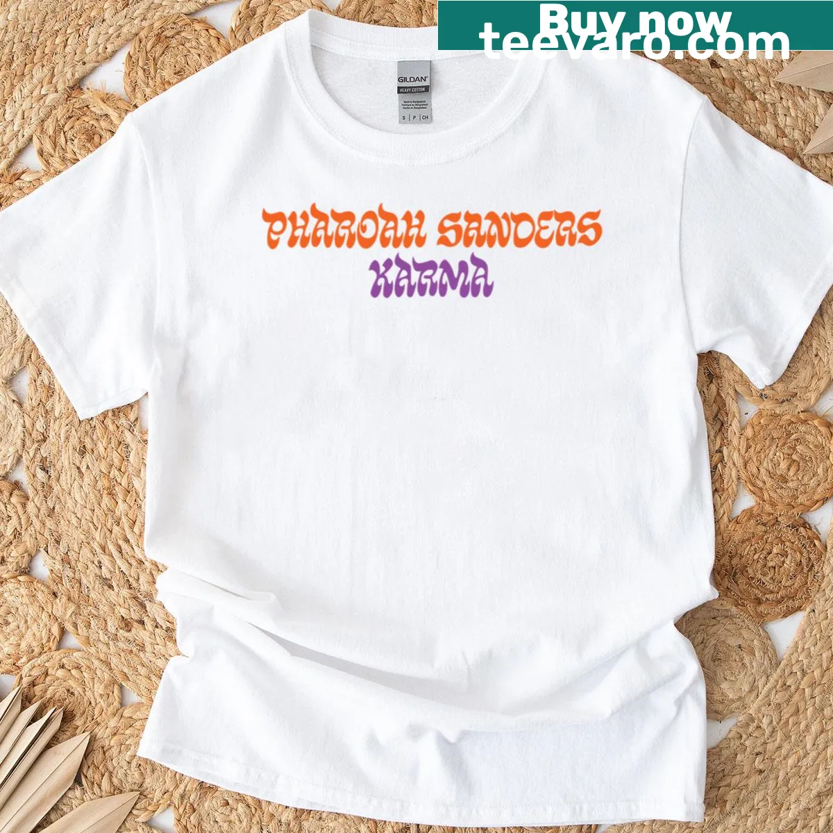 Minimalist t-shirt honoring Pharoah Sanders' jazz legacy — on a men's t-shirt