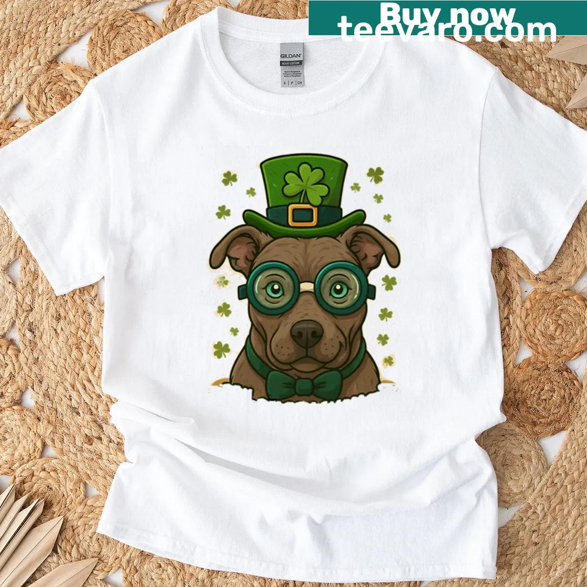 Playful oversized t-shirt for St. Patrick's Day celebrations — on a men's t-shirt
