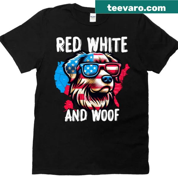 Funny Labrador graphic in patriotic theme for July 4th