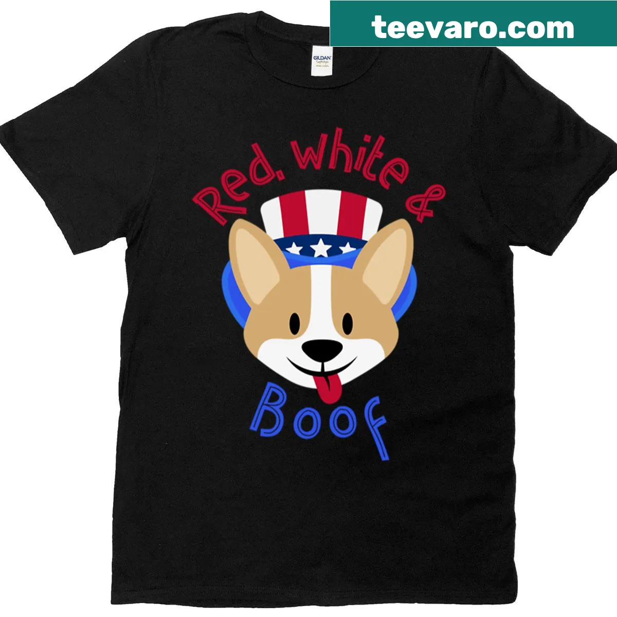 Oversized t-shirt with 'Red White Boof' text — on a men's t-shirt