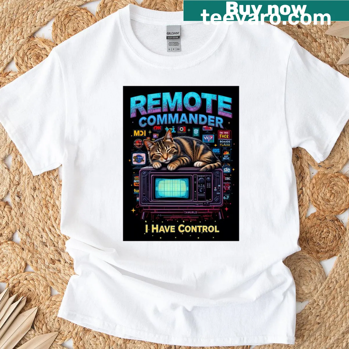 Funny t-shirt featuring a patriotic raccoon graphic for 4th of July. — on a men's t-shirt
