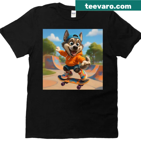 Illustration of a skater character on T-shirt