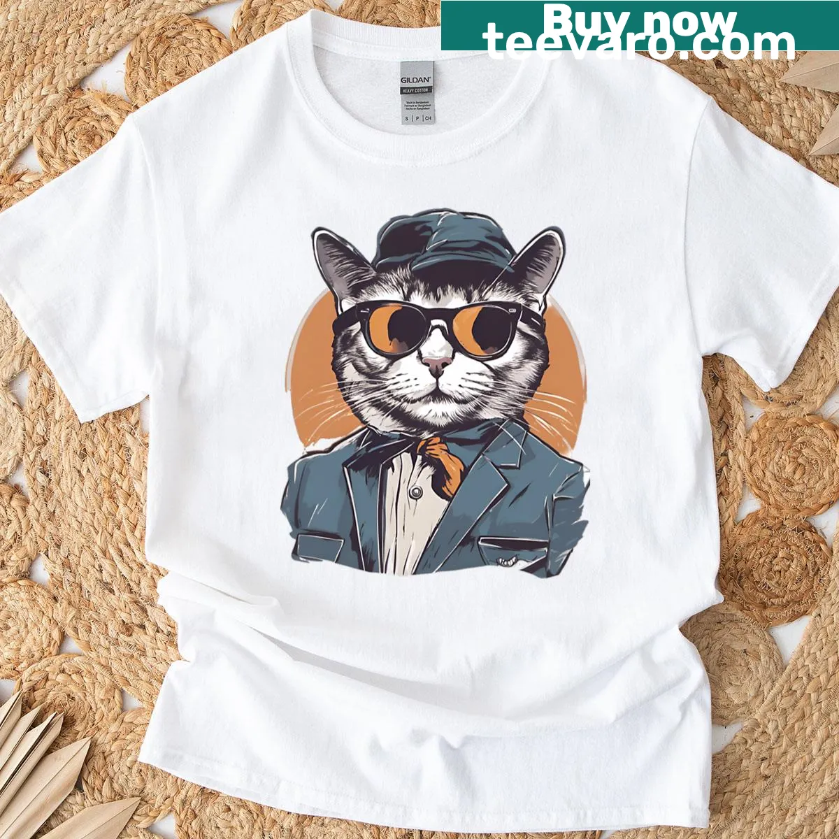 Oversized T-shirt with 'Slay The Day' text design — on a men's t-shirt