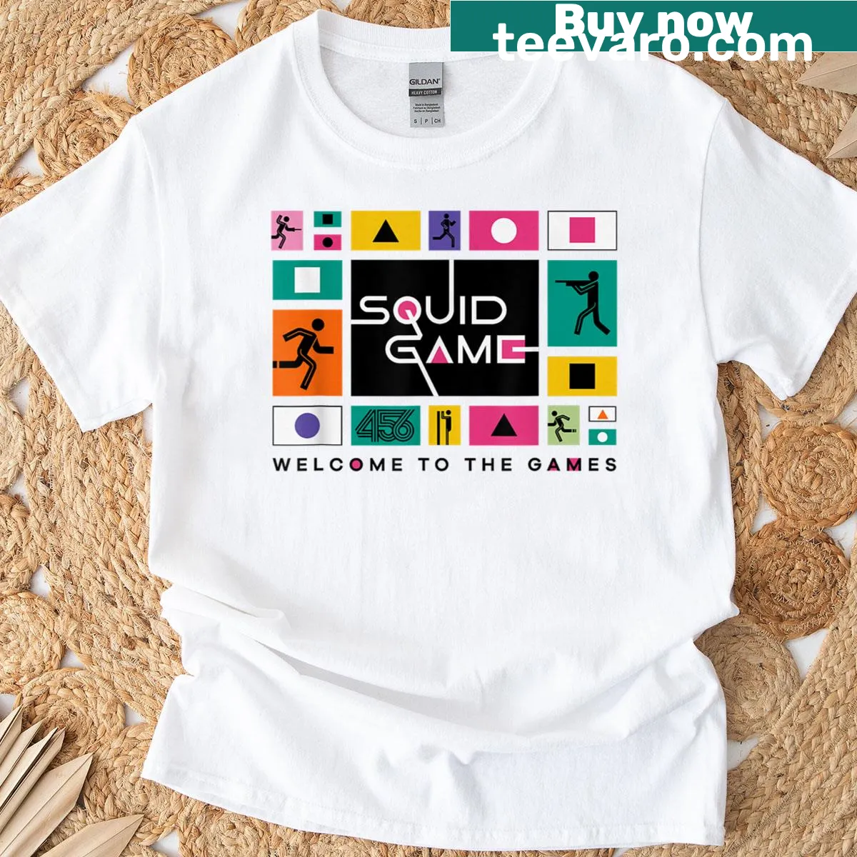 T-shirt featuring the logo for Squid Game Season 3 Welcome To The Games — on a men's t-shirt