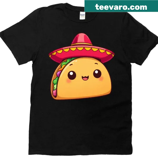 Cartoon taco wearing a hat, bringing a fun twist to casual wear