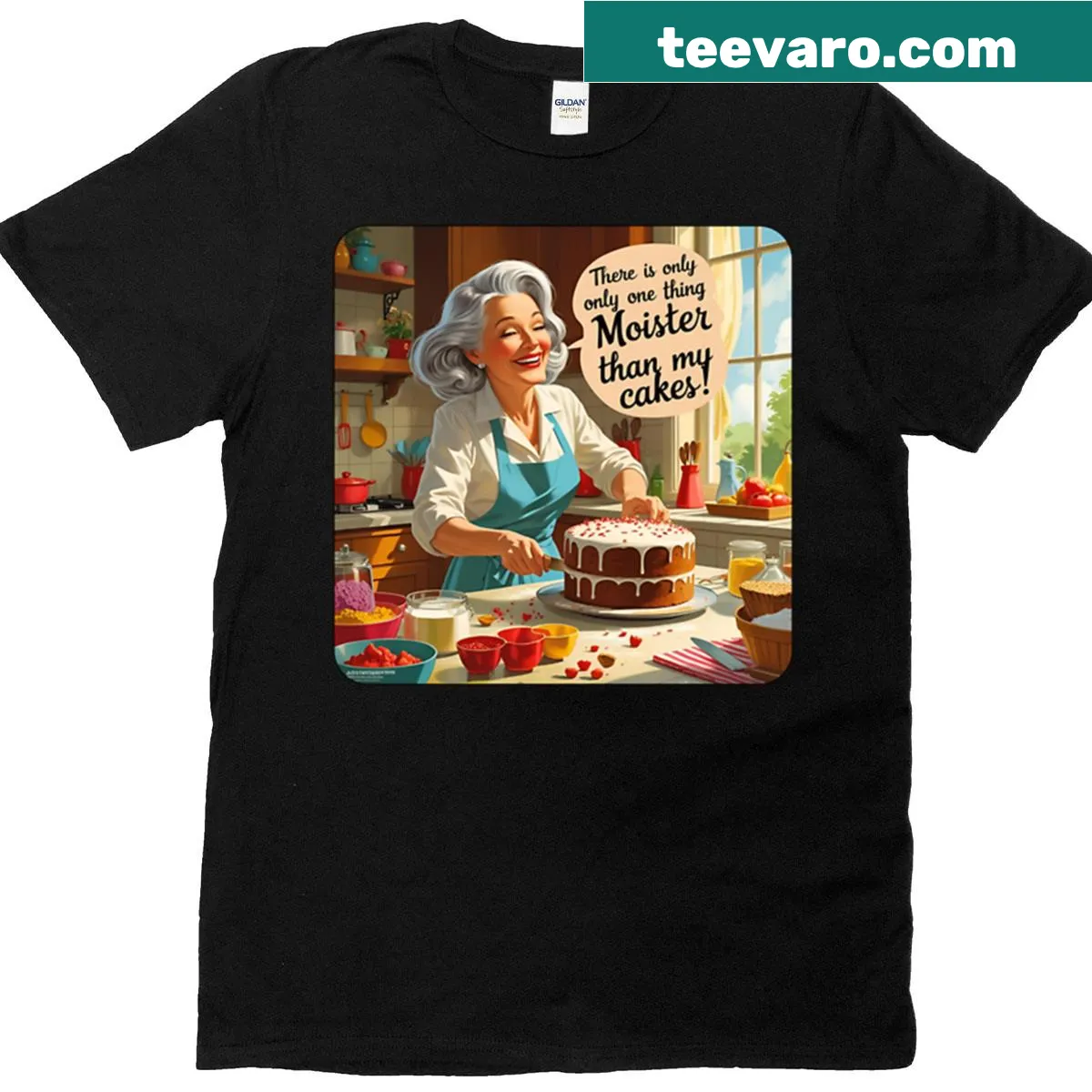 Cheeky T-shirt with the phrase about cakes, humorous design — on a men's t-shirt