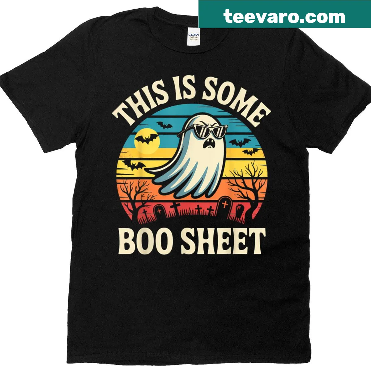Funny ghost graphic with text 'This Is Some Boo Sheet' — on a men's t-shirt