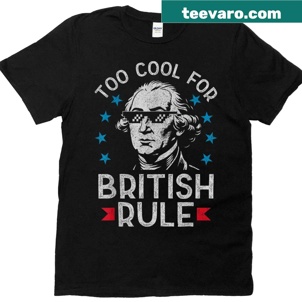 Patriotic T-shirt with a funny slogan about British rule — on a men's t-shirt