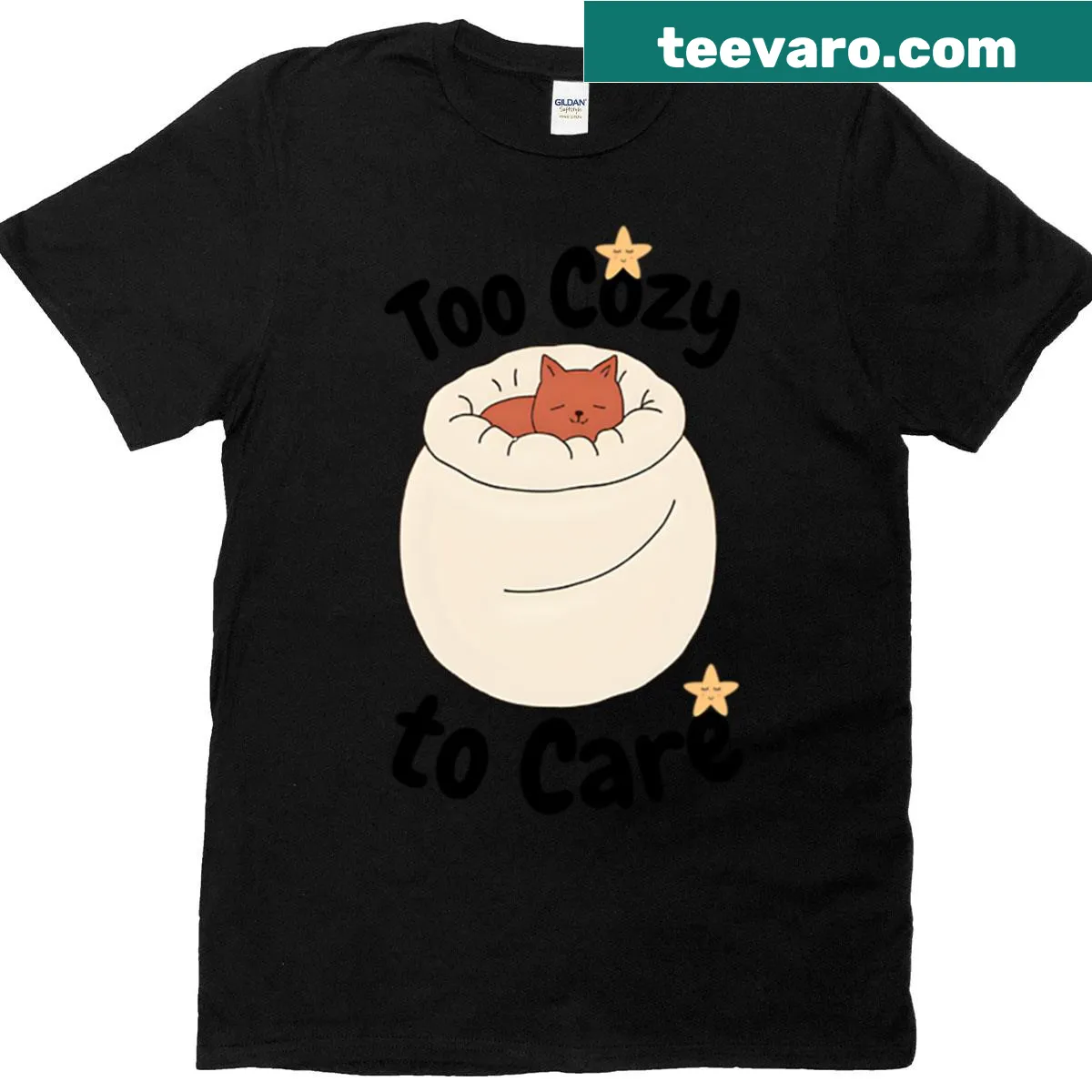 Oversized cat-themed T-shirt with a humorous slogan and relaxed cat graphic — on a men's t-shirt