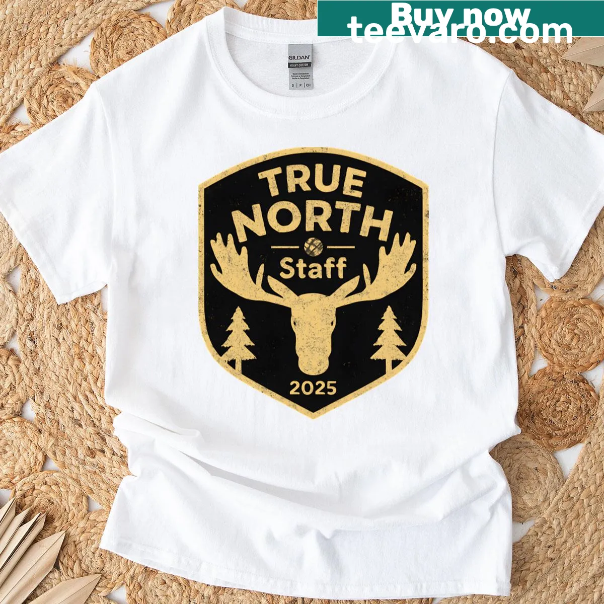 Inspirational wilderness themed trusting Jesus graphic on a T-shirt — on a men's t-shirt
