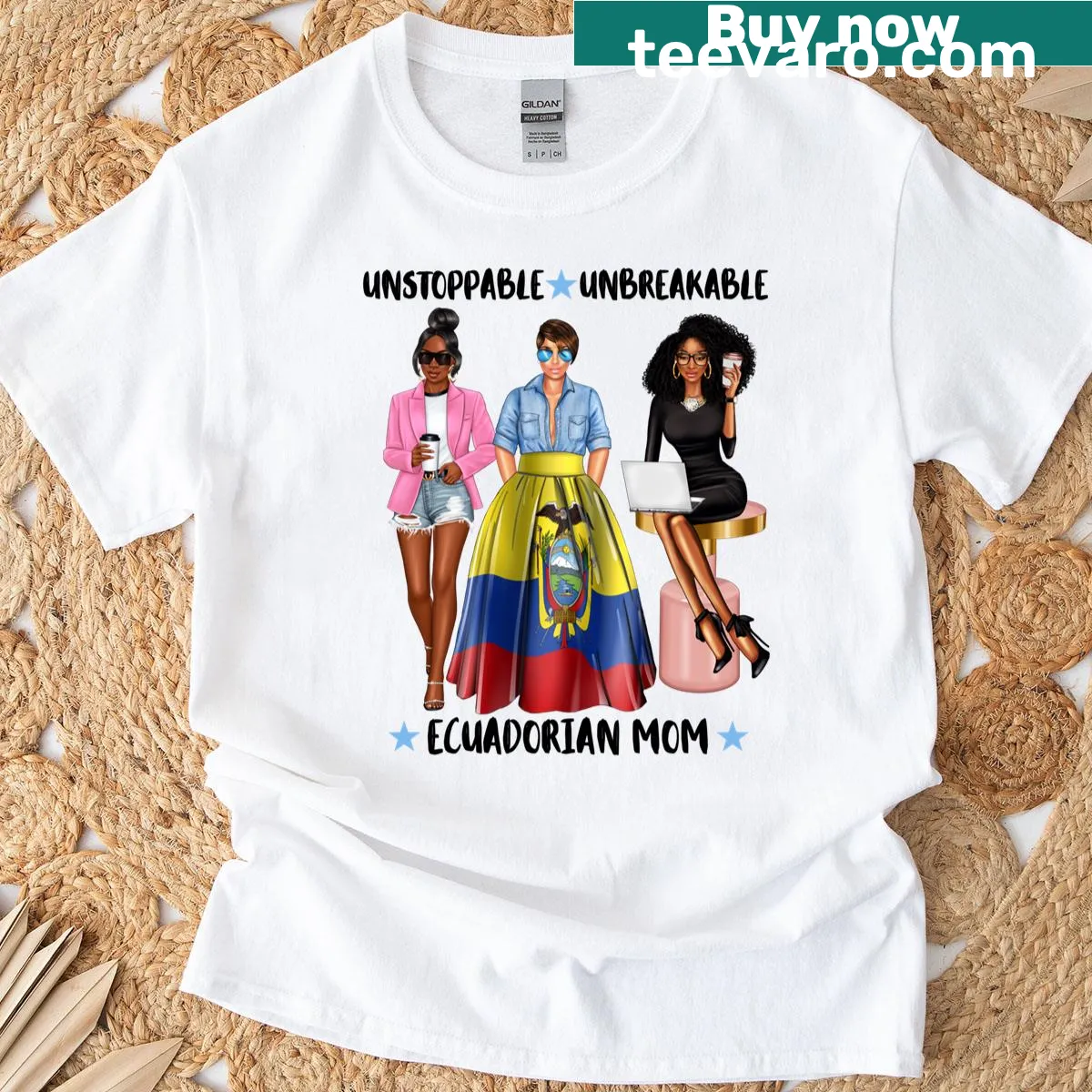 Empowering T-shirt for Ecuadorian moms with bold text design — on a men's t-shirt