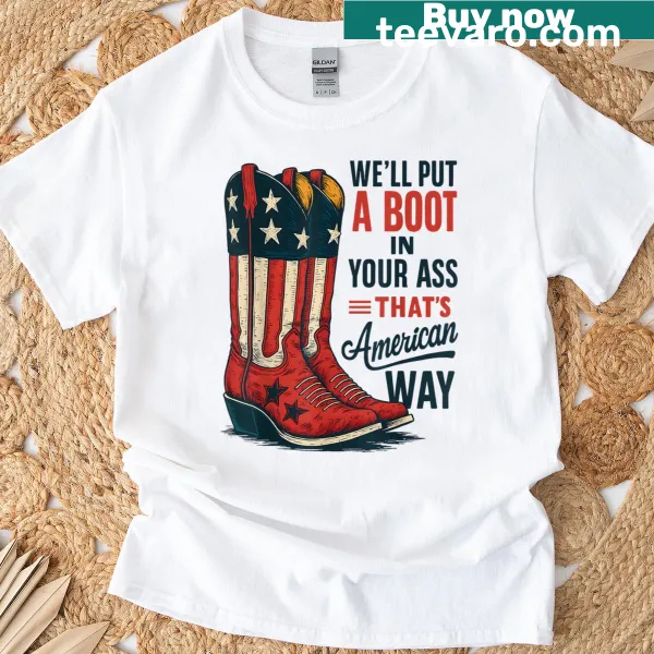 Bold T-shirt with American patriotism message and edgy design