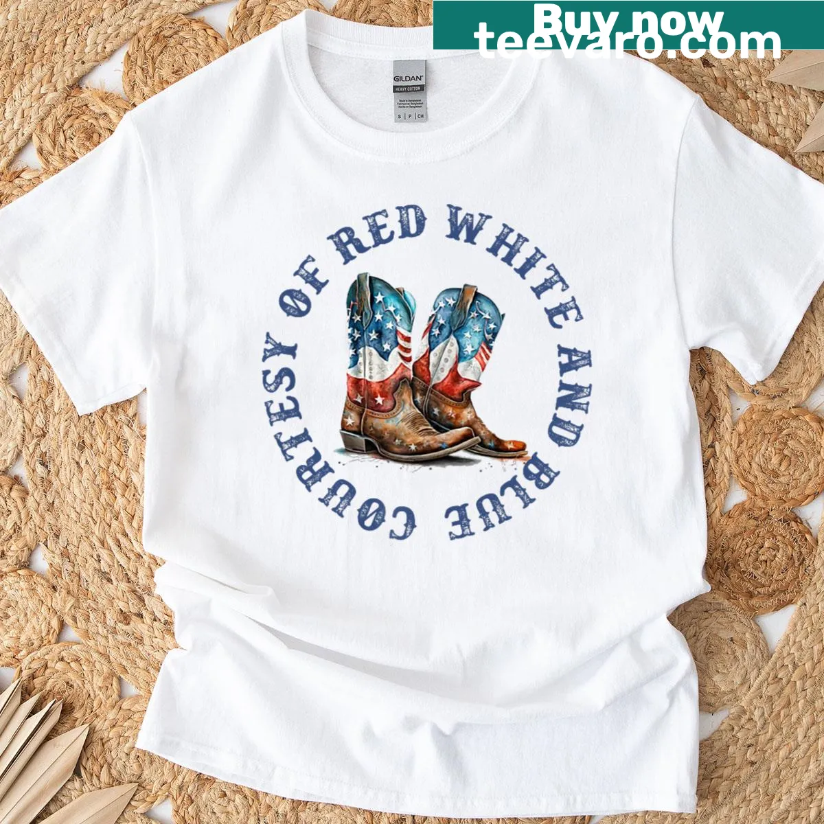 Western-style t-shirt with text Well Put A Boot In Your Ass on both sides — on a men's t-shirt