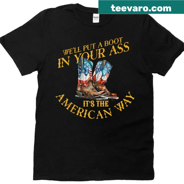 Vintage-style patriotic T-shirt with humorous text for Independence Day.