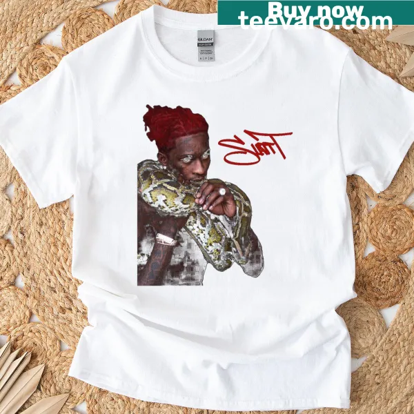 Illustrative Young Thug t-shirt featuring a playful snake design