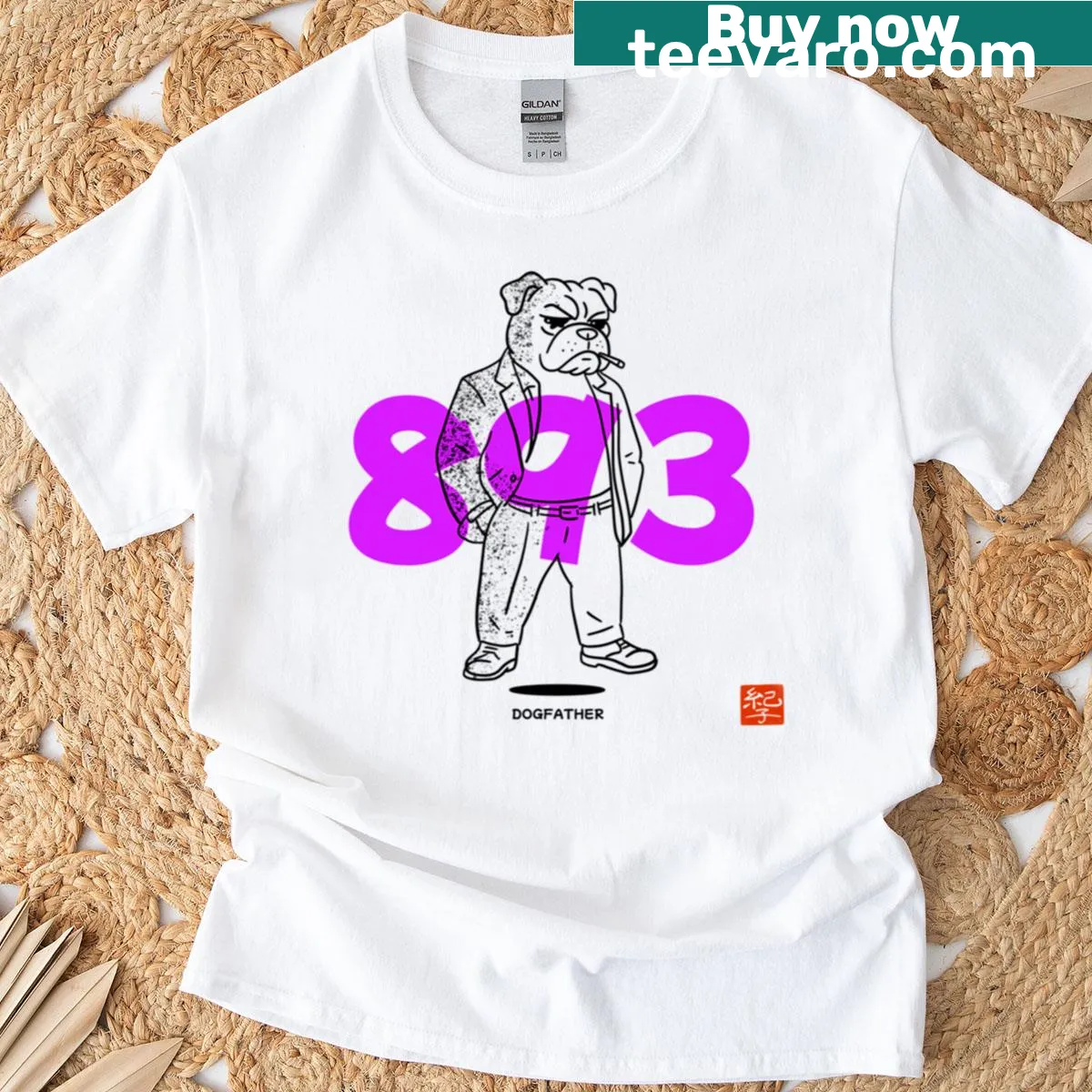 Dog Father t-shirt with bold typography design — on a men's t-shirt
