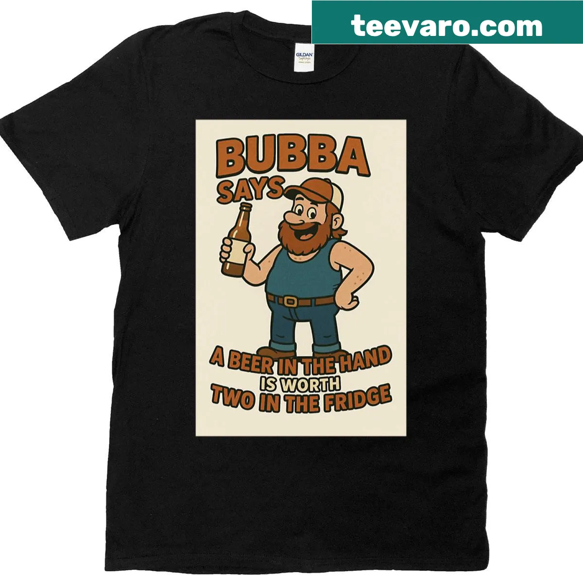 Casual T-shirt with the phrase 'A Beer In The Hand' — on a men's t-shirt