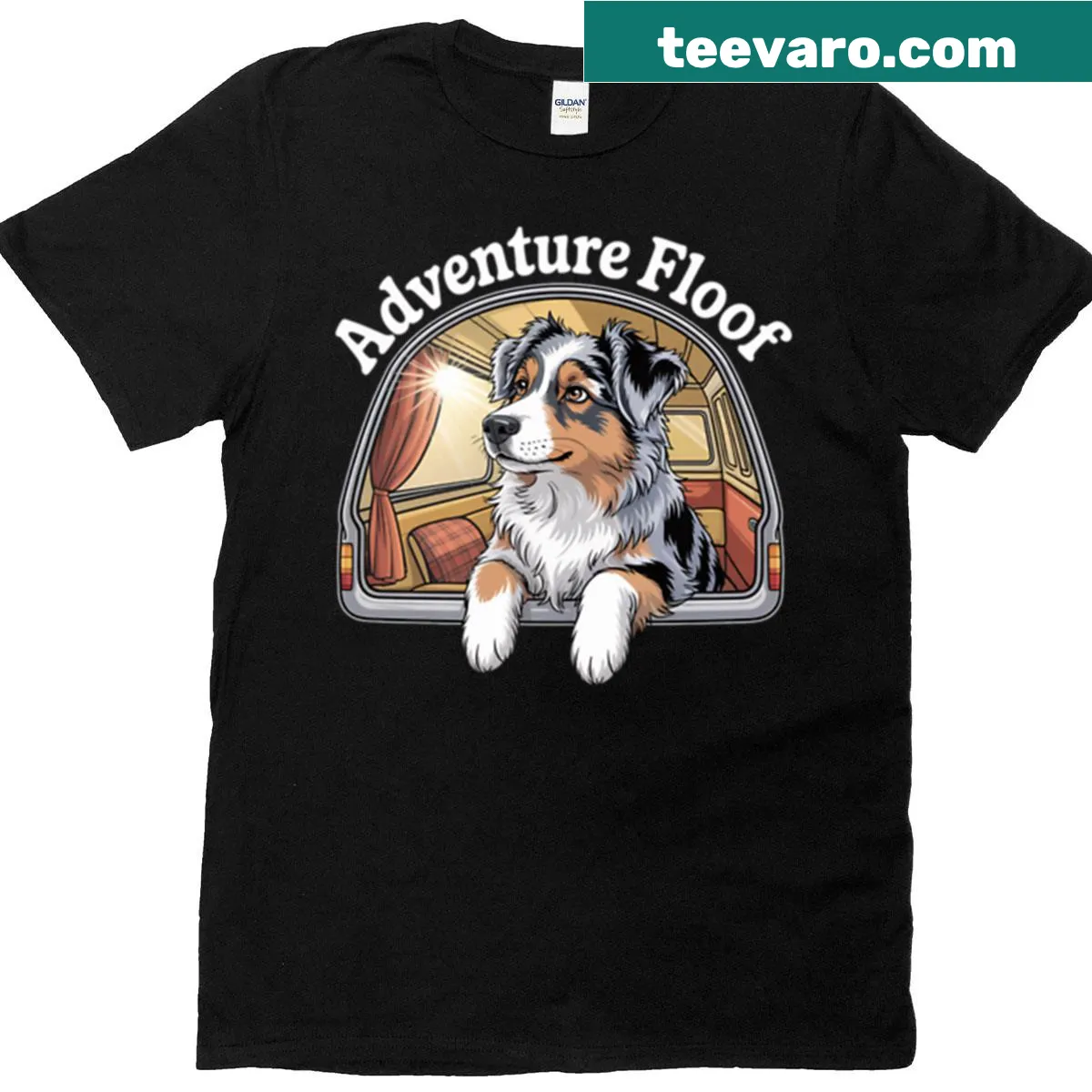 Playful fluffy creature exploring nature on a T-shirt. — on a men's t-shirt