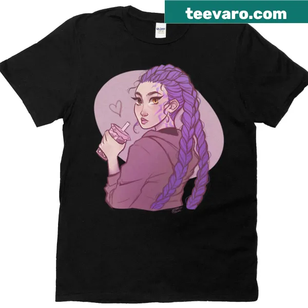 Boba tea graphic on a playful t-shirt.