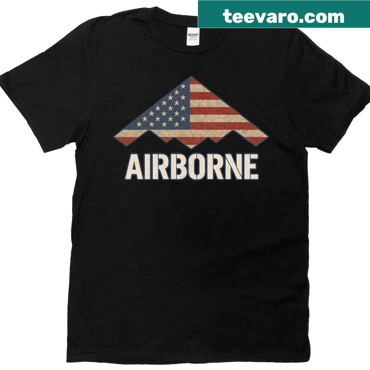 Vintage B-2 bomber illustration on a t-shirt — on a men's t-shirt