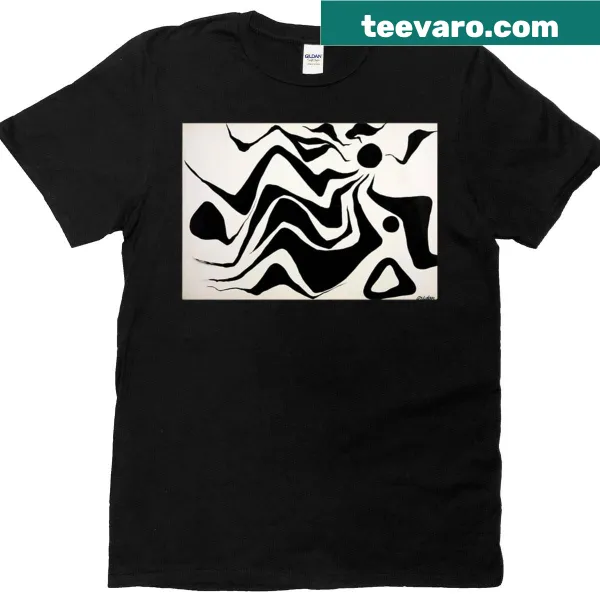 Minimalist design inspired by Alexander Calder's art on T-shirt