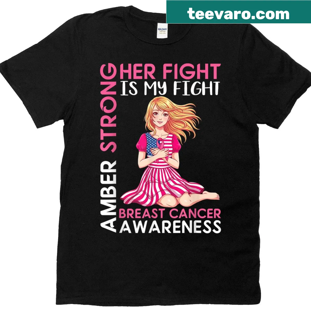 Breast cancer awareness t-shirt with empowering message — on a men's t-shirt